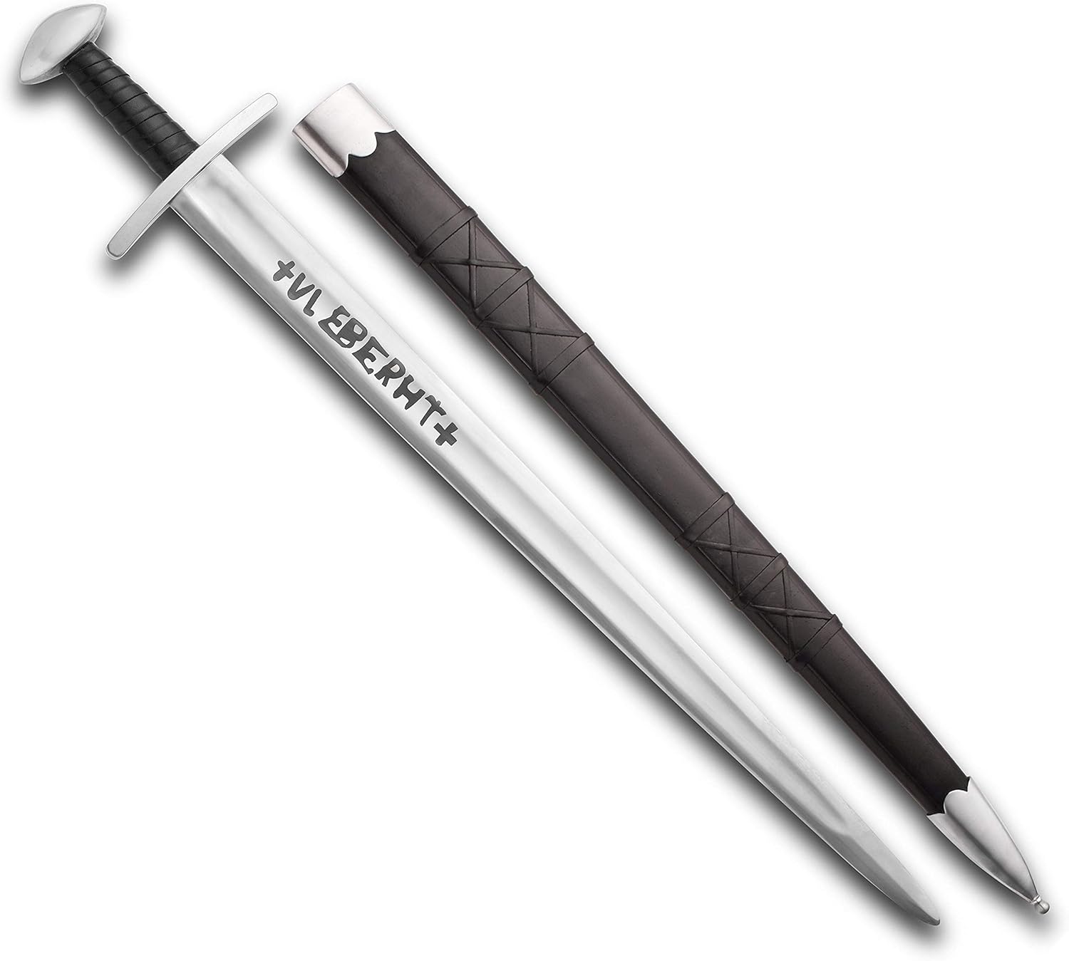 Viking Ulfberht Sword Replica – Hand-Forged High Carbon Steel with Leather Scabbard | The SandViking